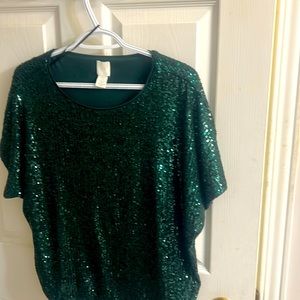 Green sequin top